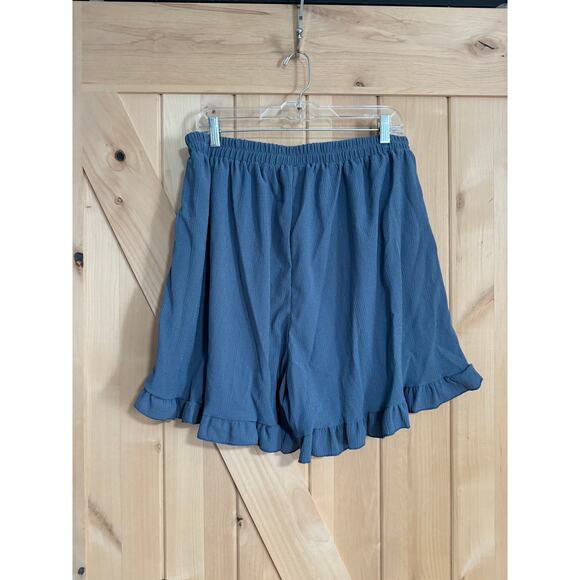 LulaRoe | NWT Jude Blue Boho Ruffle Hem Shorts | Size XL (16-18) - Picture 5 of 9